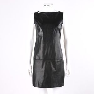 Vince Leather Sleeveless Shift Dress